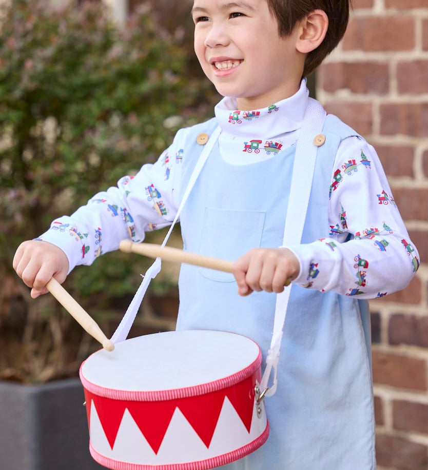 Little English Printed Turtleneck - Holiday Trains styled