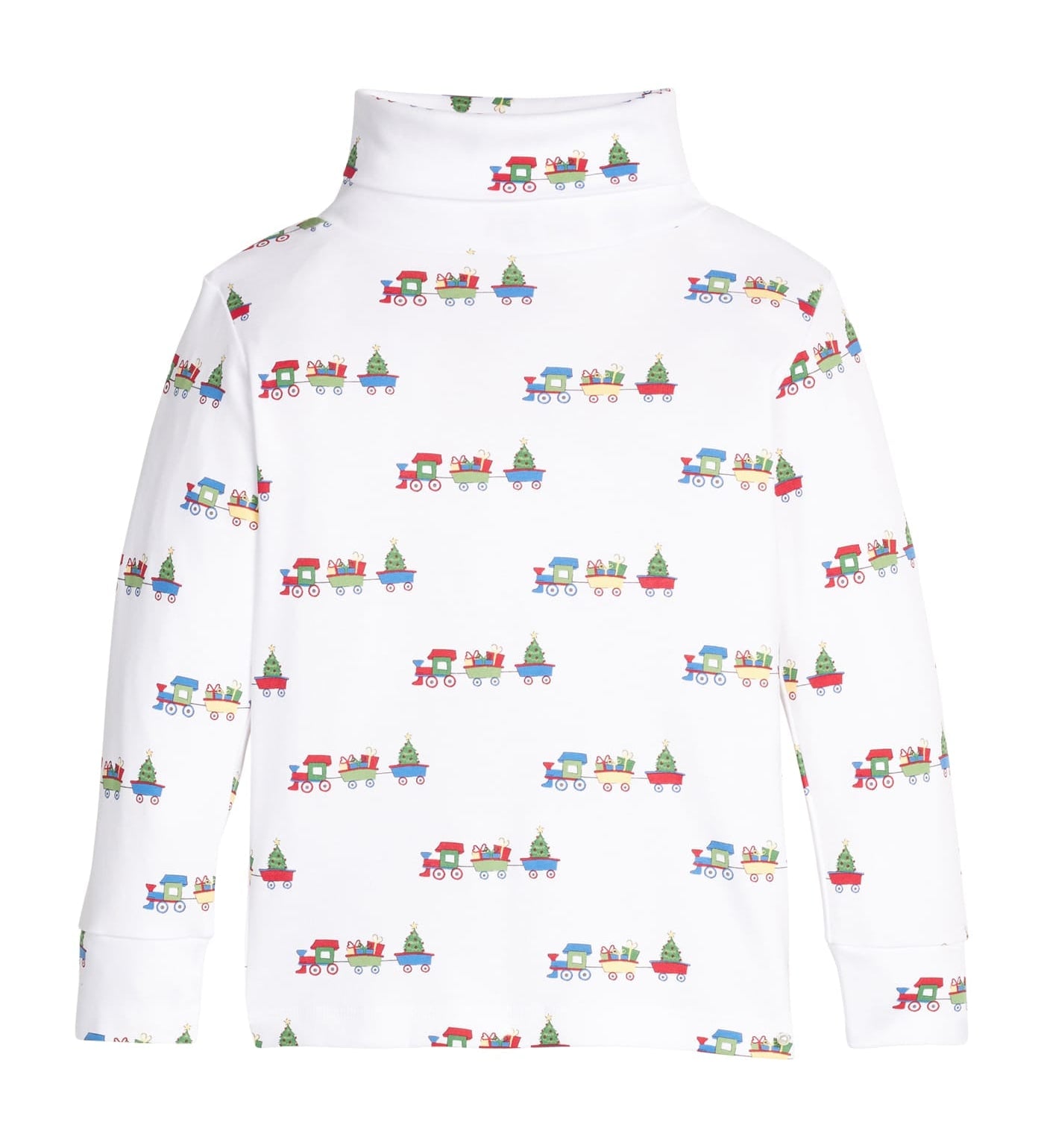 Little English Printed Turtleneck - Holiday Trains