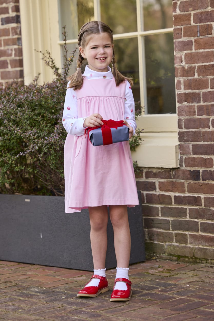 Little English Madison Jumper - Light Pink Corduroy styled