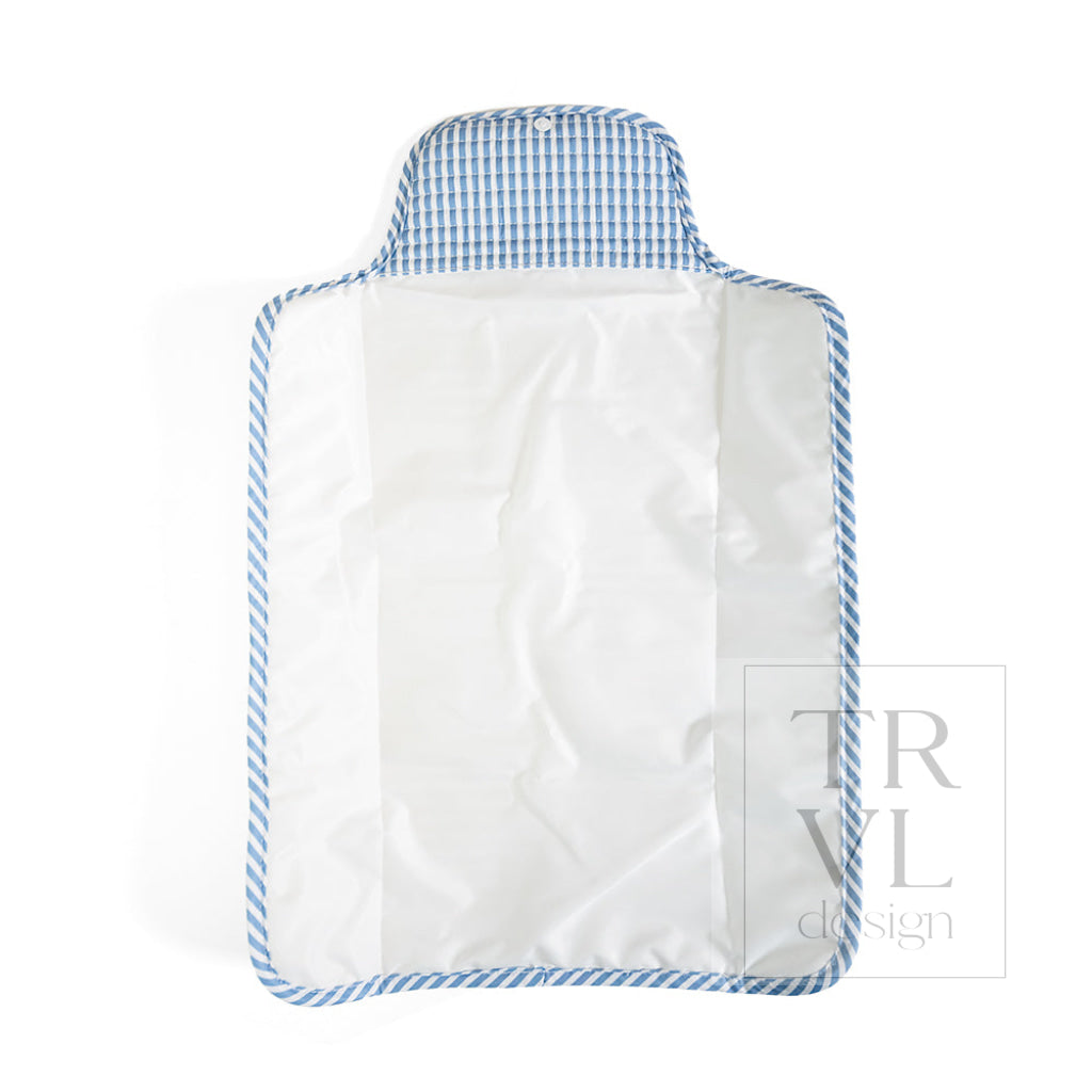 QUILTED CHANGING MAT - Pimlico Stripe Chambray