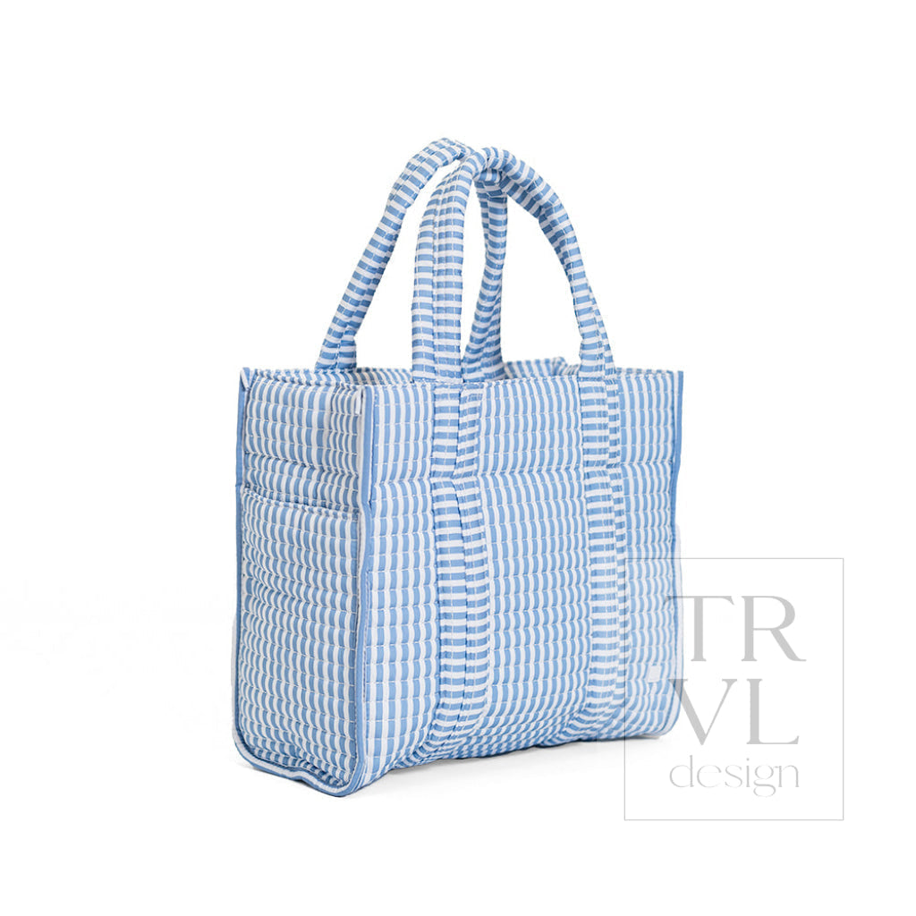 QUILTED MINI GO GO TOTE - Pimlico Stripe Chambray