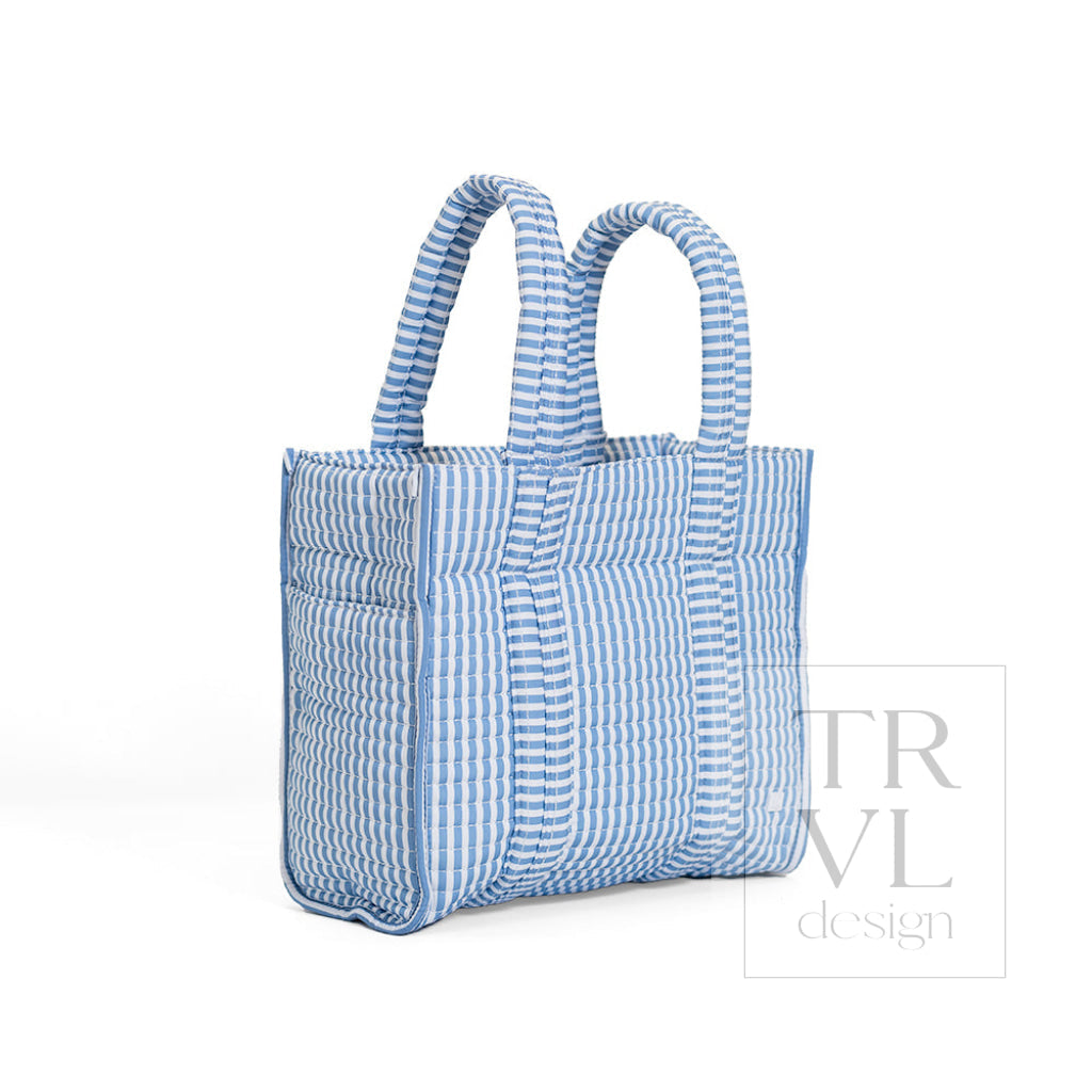 QUILTED MINI GO GO TOTE - Pimlico Stripe Chambray