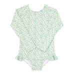 Girls Sea Marsh Floral Rashguard One Piece