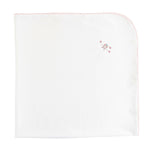 Baby Club Chic sweet bows embroidered pima receiving blanket with crochet trim in pink