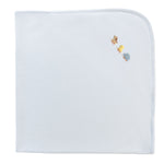 Baby Club Chic sweet toys embroidered pima receiving blanket in light blue