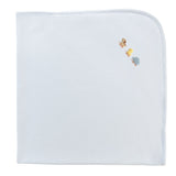 Baby Club Chic sweet toys embroidered pima receiving blanket in light blue