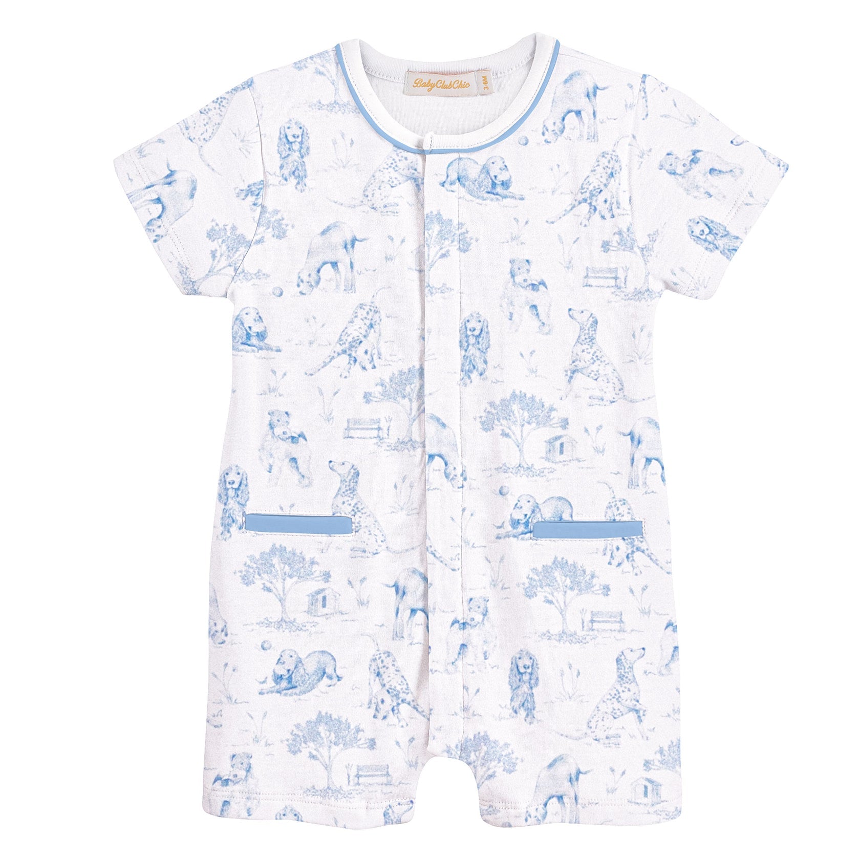 Barking Bliss - Blue Romper With Pockets