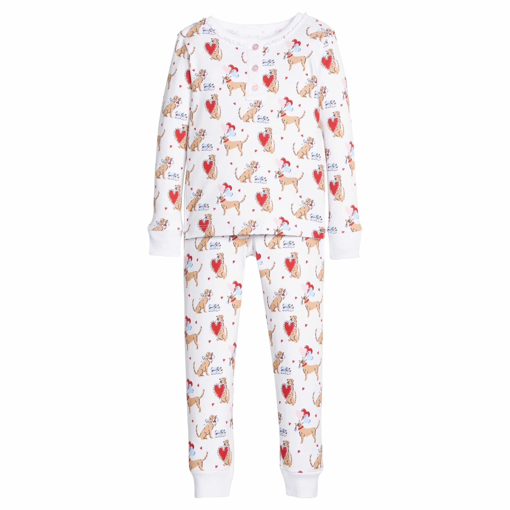 Ruffled Printed Jammies - I Woof You