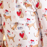 Ruffled Printed Jammies - I Woof You