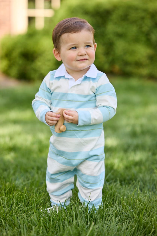 Rugby Polo Romper - Fondren Stripe