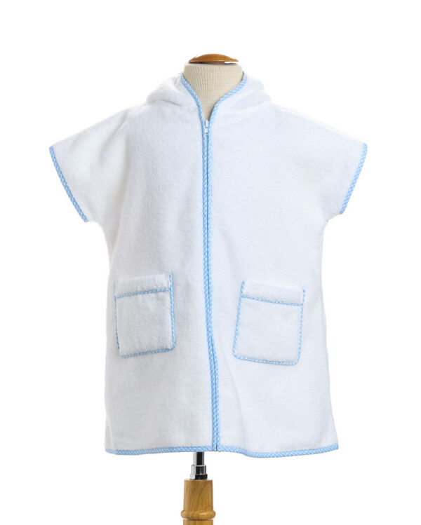Hooded Sleeveless Cover Up - Blue Buffalo Check