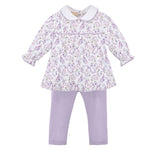 Baby Club Chic paisley romance printed pima collared blouse and leggings set