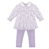 Baby Club Chic paisley romance printed pima collared blouse and leggings set