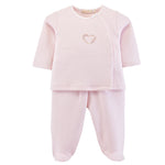 Baby Club Chic rose buds pima jacquard footed set with embroidered top in pink