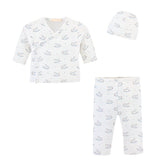 Baby Club Chic tiny rocking horse printed pima take me home set with hat