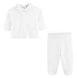 Baby Club Chic pretty bows and roses pima jacquard top and pant set, alternate view