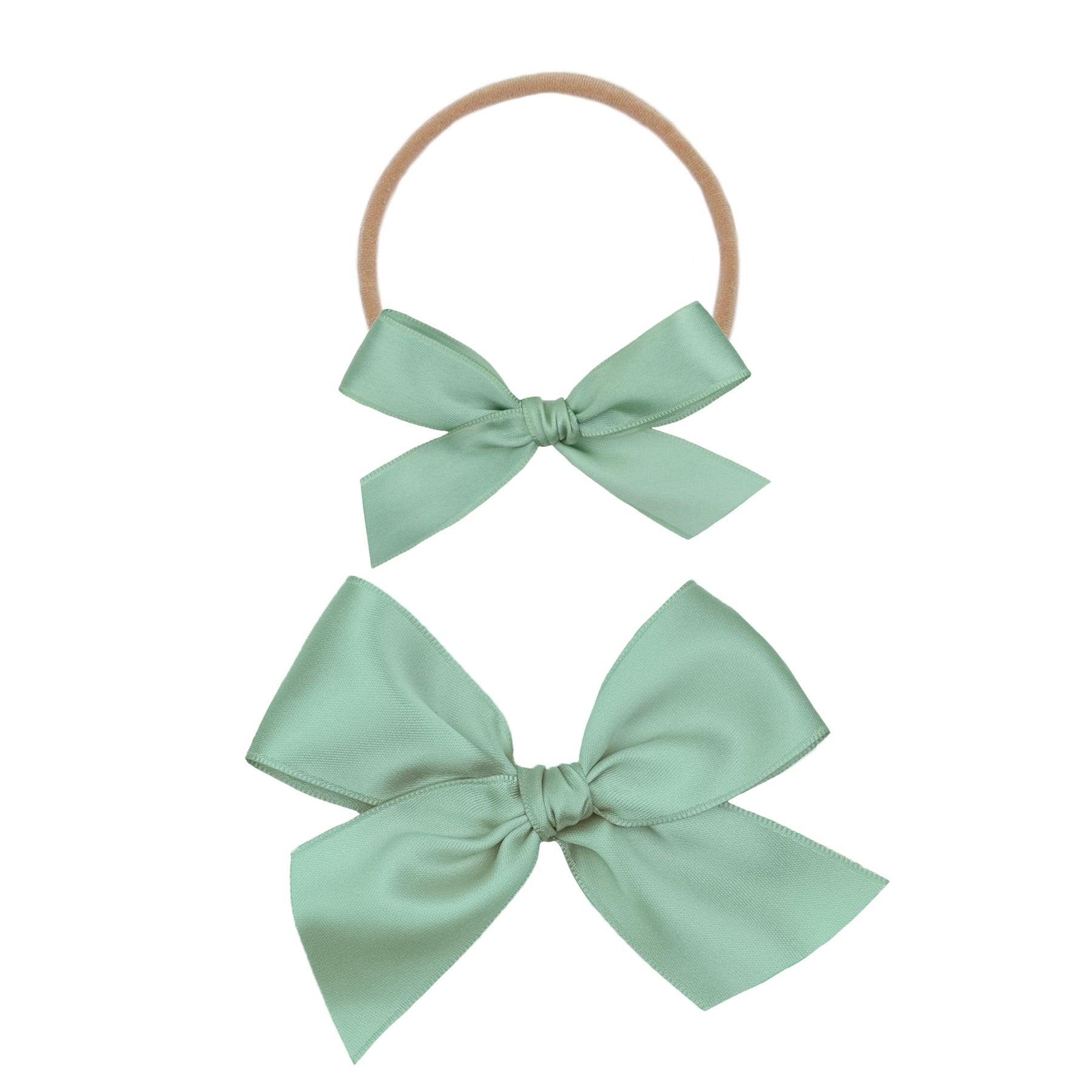 Baby Satin Bow - Sage