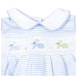 Hoppity Hop Smocked Bubble/Playsuit - Blue