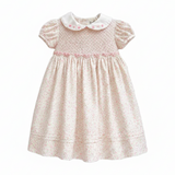 Sarah Louise Ditsy Floral Hand Smocked Dress - Pink