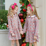 Girl wearing the Lillian dress in Floral Noel