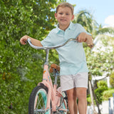 Short Sleeve Polo - Aqua Stripe