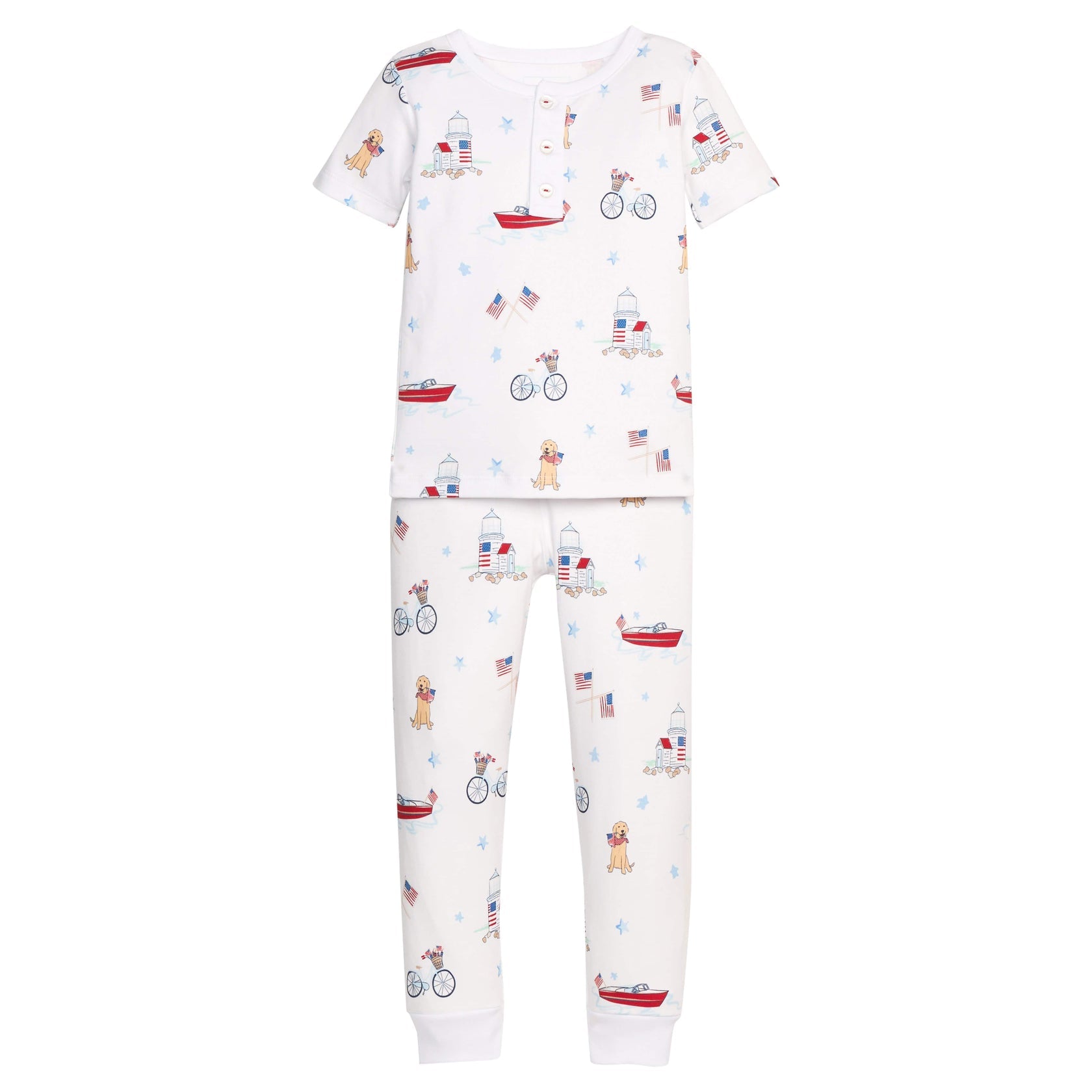 Short Sleeve Printed Jammies - Coastal Summer