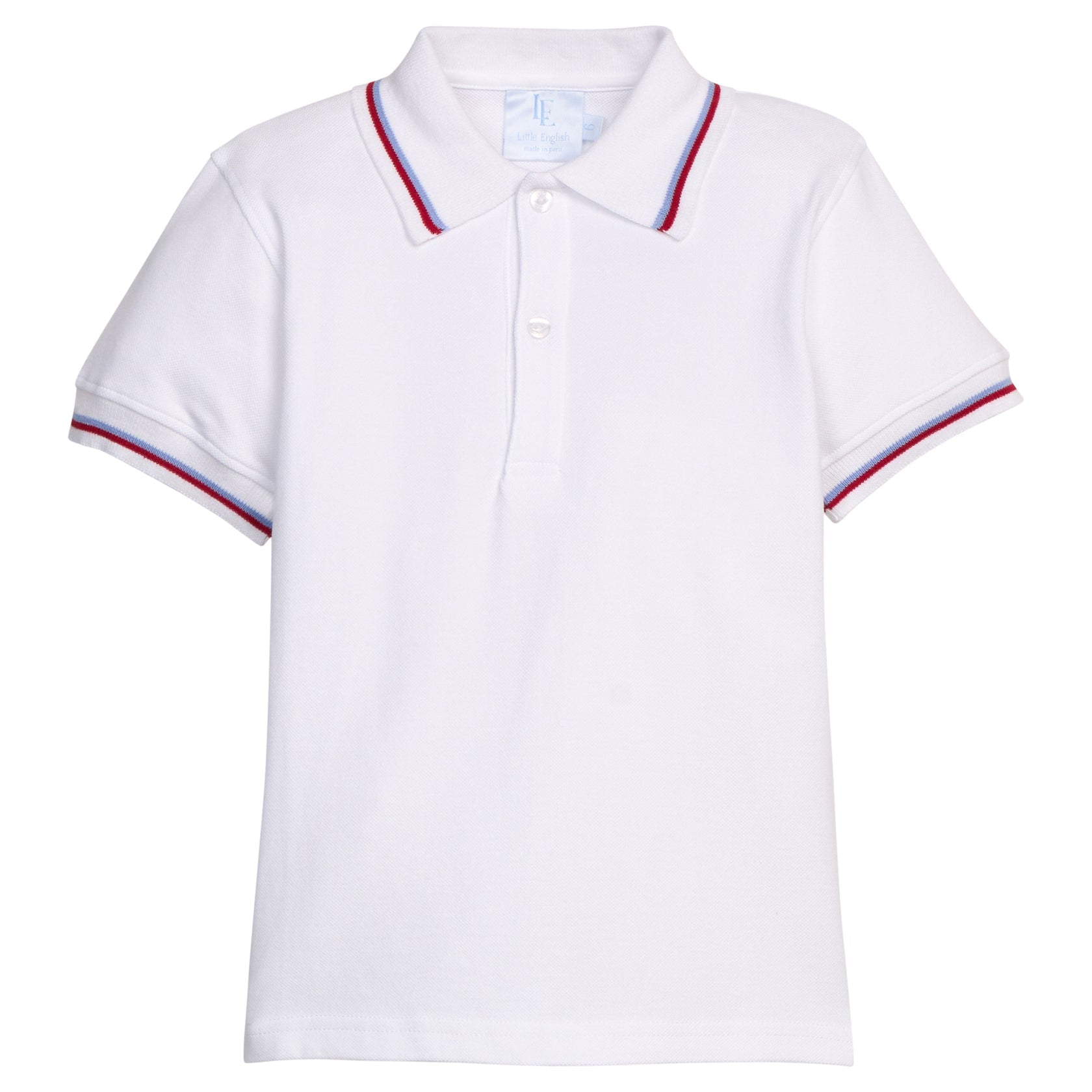 Short Sleeve Tipped Polo - Blue / Red
