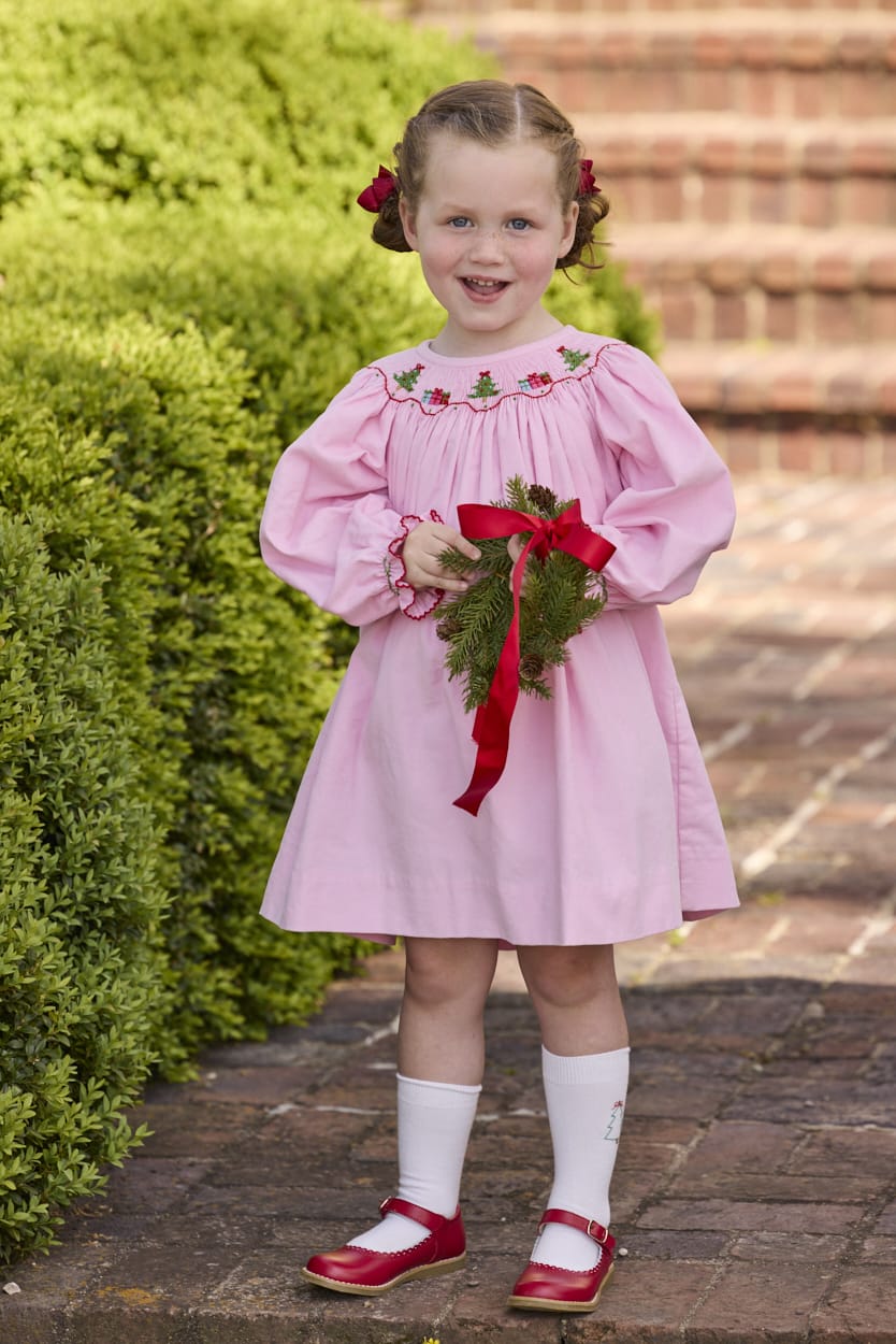 Little English Smocked Bishop Dress - Holly Days styled