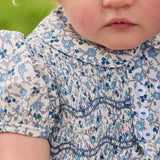 Little English Smocked Bridget Bubble in Wisteria Floral, alternate view