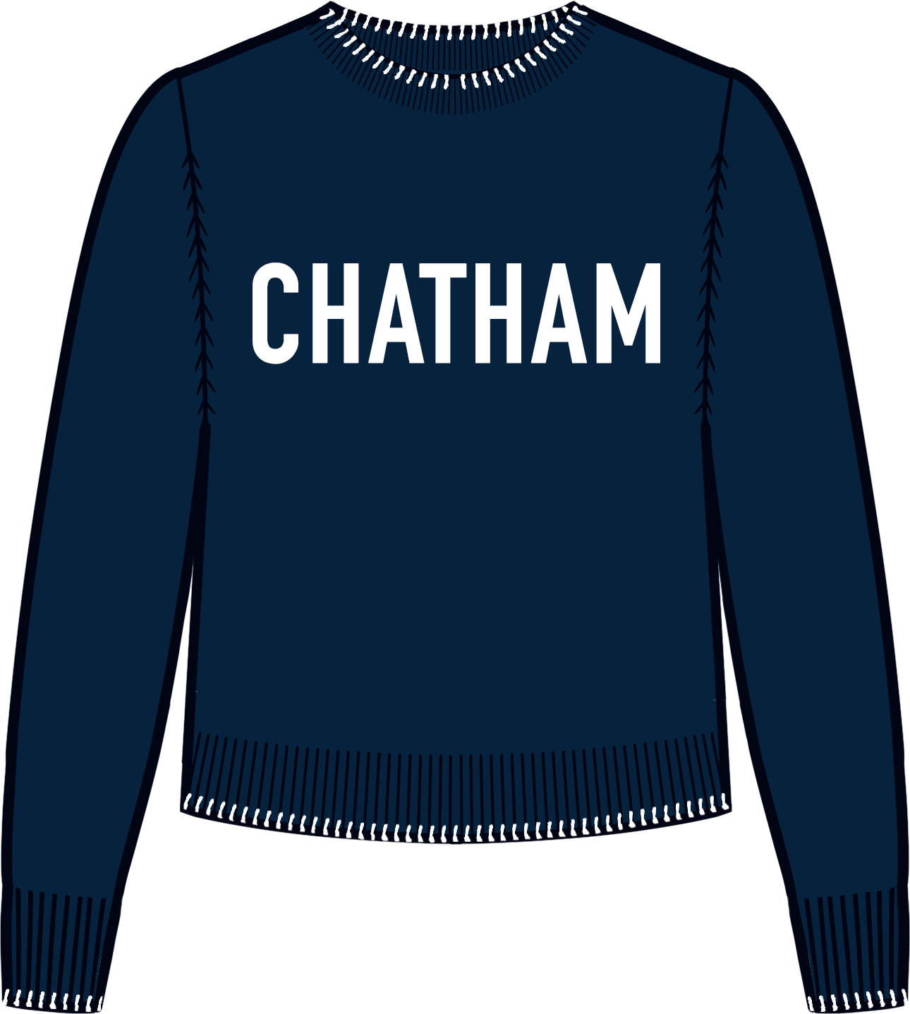 PRE-ORDER Chatham Whipstitch Crew Sweater - Navy