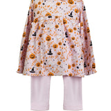 The Proper Peony Pink Casper long sleeve tunic set in pink Peruvian pima with ghost print, back view