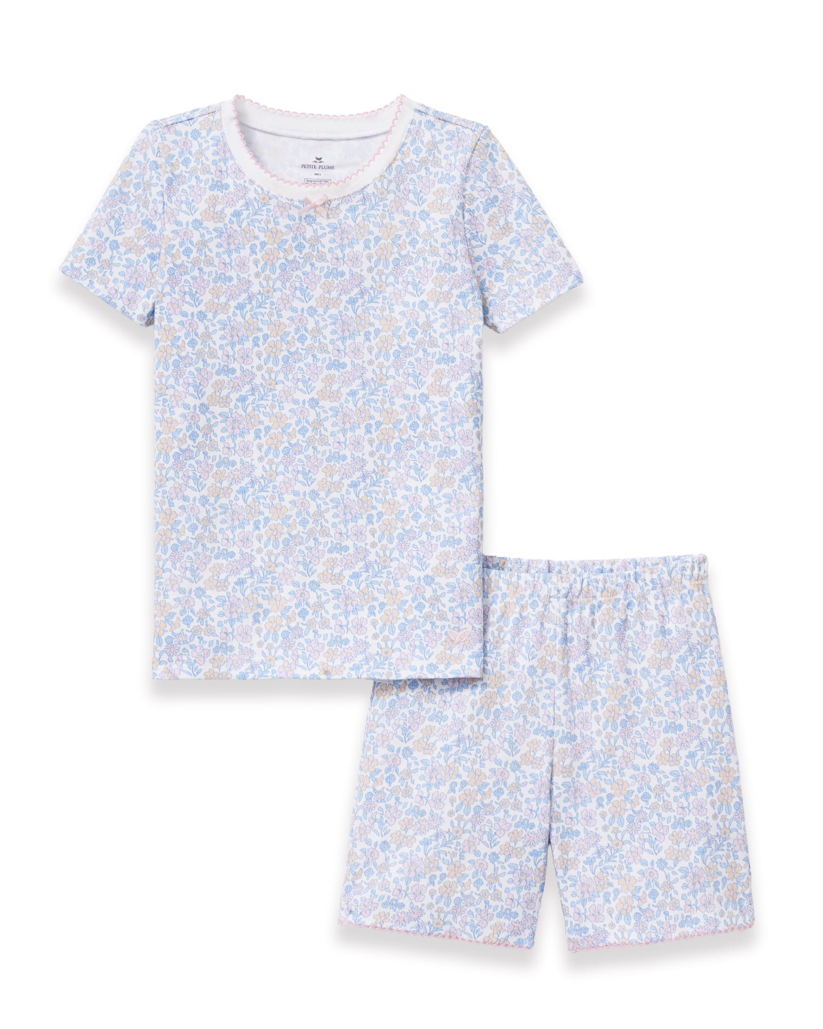 Children's Snug Fit Short Set in Fleur Blanche