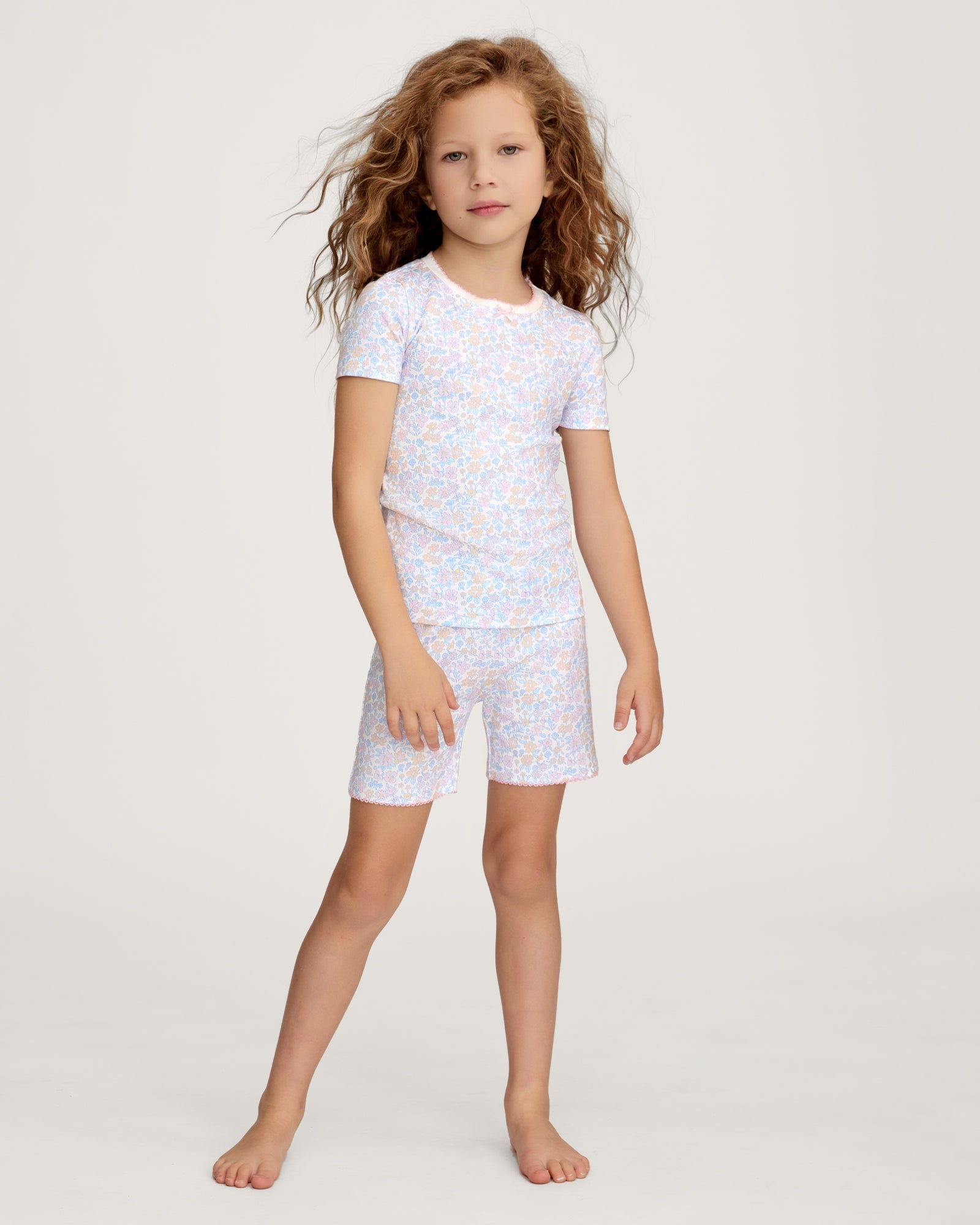 Children's Snug Fit Short Set in Fleur Blanche