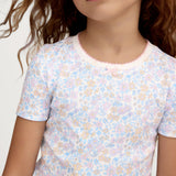 Children's Snug Fit Short Set in Fleur Blanche