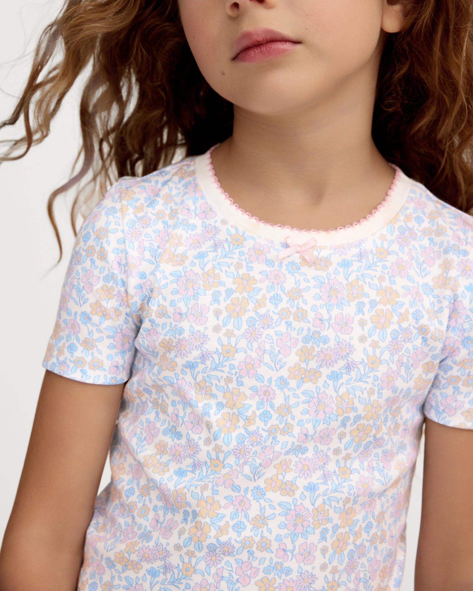 Children's Snug Fit Short Set in Fleur Blanche