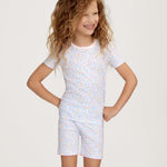 Children's Snug Fit Short Set in Fleur Blanche