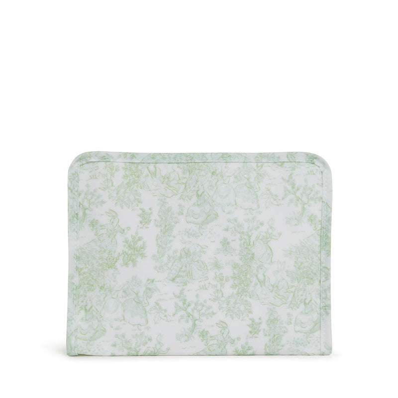 ROADIE MEDIUM Zip Pouch - Bunny Toile Green