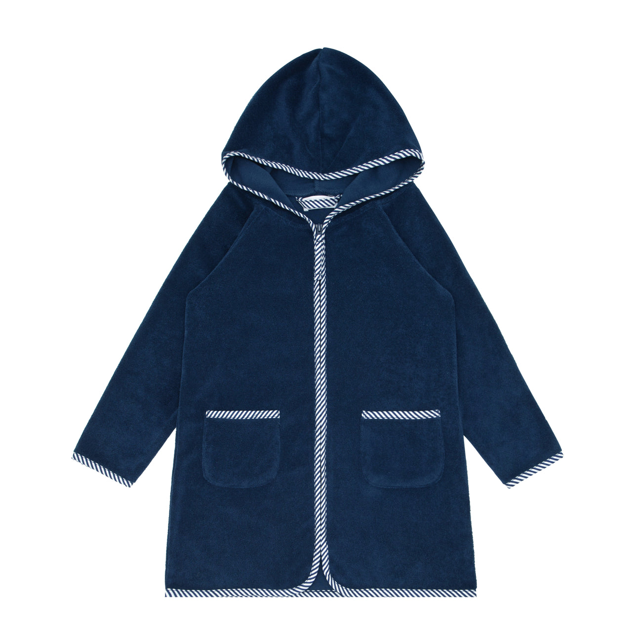 Unisex Navy French Terry Hooded Coverup