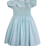 Classic Mint Embroidered Fabric Smocked Dress