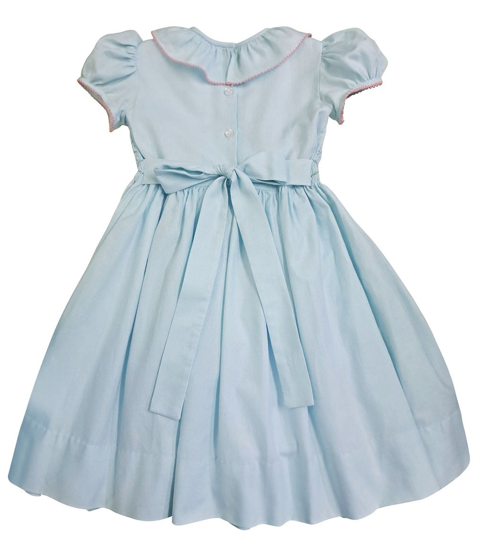 Classic Mint Embroidered Fabric Smocked Dress
