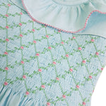 Classic Mint Embroidered Fabric Smocked Dress