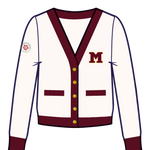 PRE-ORDER Vintage Madison Cardigan - Ivory & Dodger Maroon