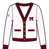 PRE-ORDER Vintage Madison Cardigan - Ivory & Dodger Maroon