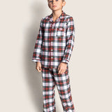 Kid's Brushed Cotton Pajama Set in Balmoral Tartan