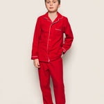 Kid's Flannel Pajama Set in Red