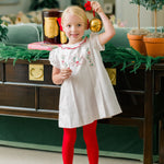 Girl wearing The Proper Peony Joyful Christmas dress
