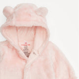magnetic me Pink Blossom minky bear footie, detail view