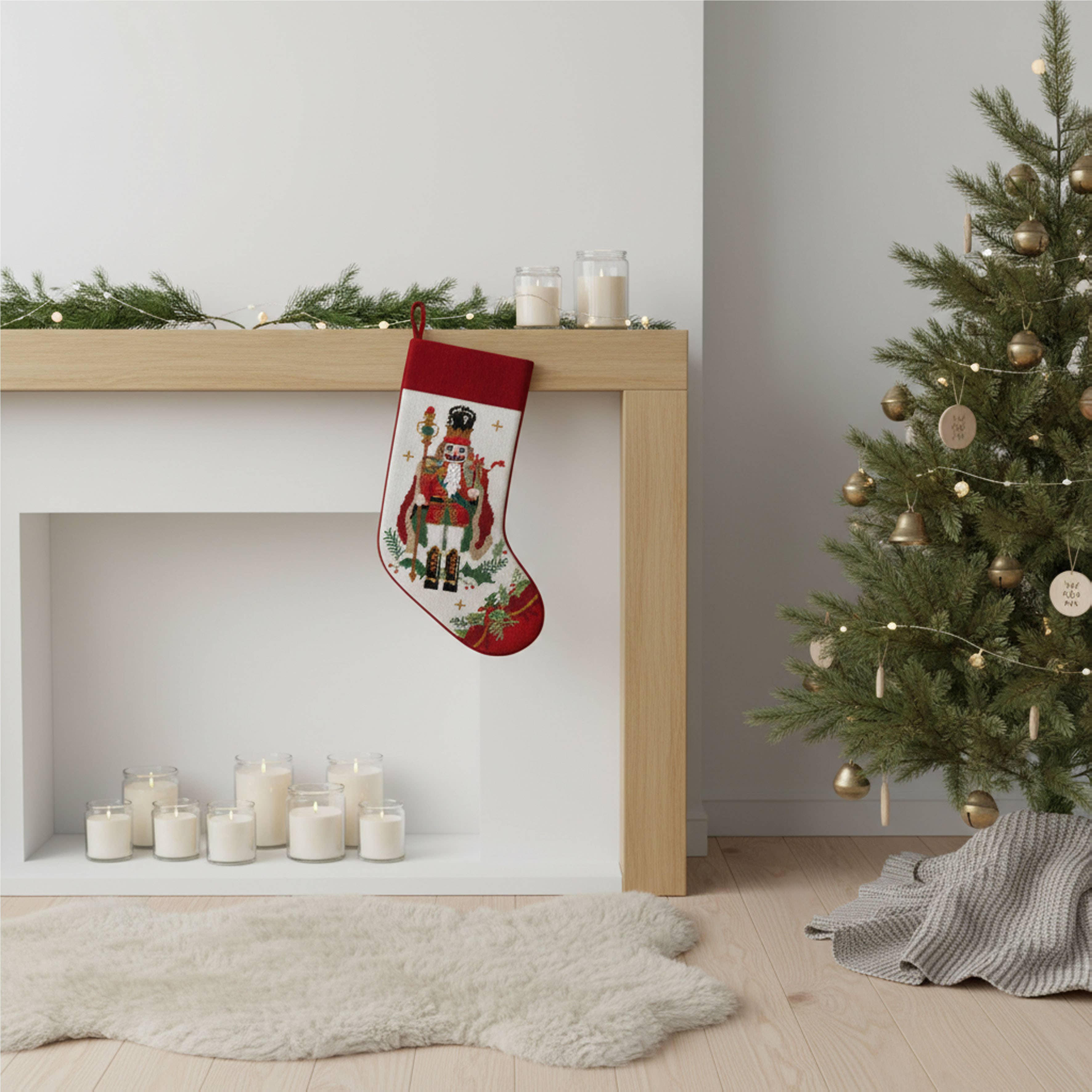 Nutcracker Embroidered Stocking