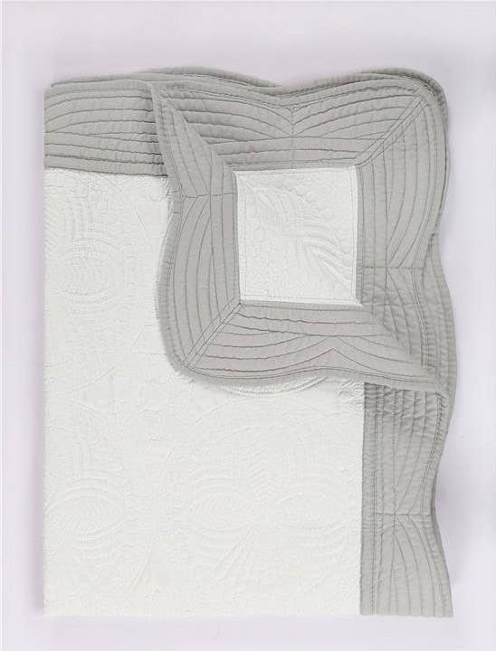 Heirloom Quilt - Baby Quilt Blanket Monogram: Cream