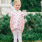 The Proper Peony Apple Blossom short sleeve tunic set in pima cotton
